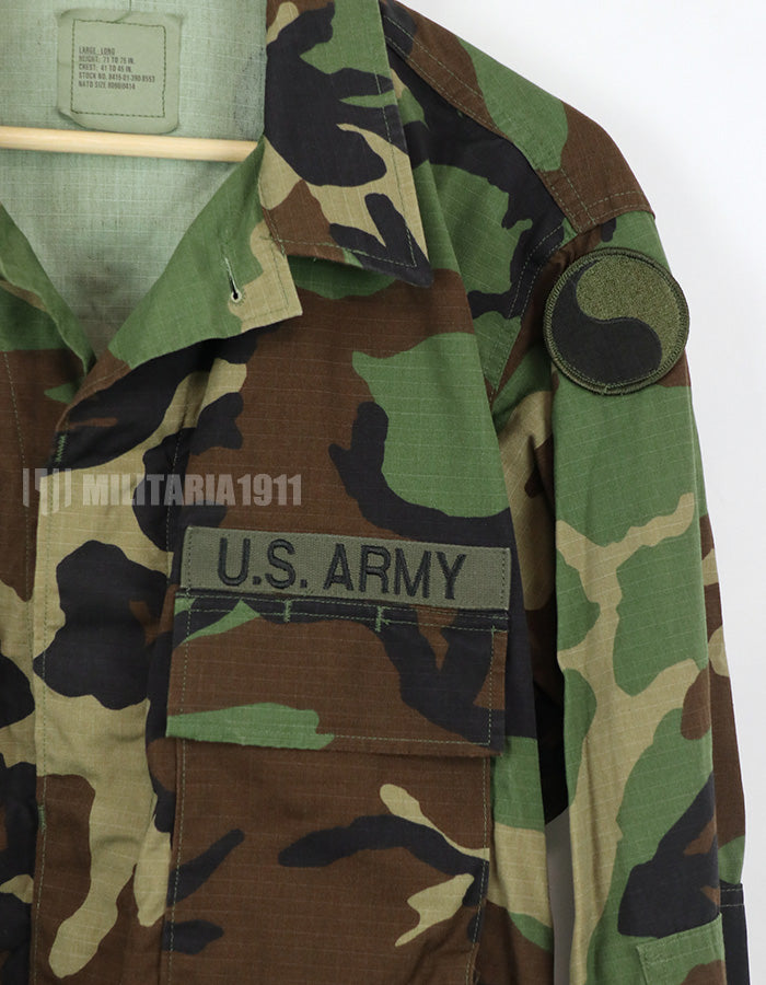実物　アメリカ陸軍　US Army 29th Infantry Division　ウッドランド迷彩　ジャケット　1999年製
