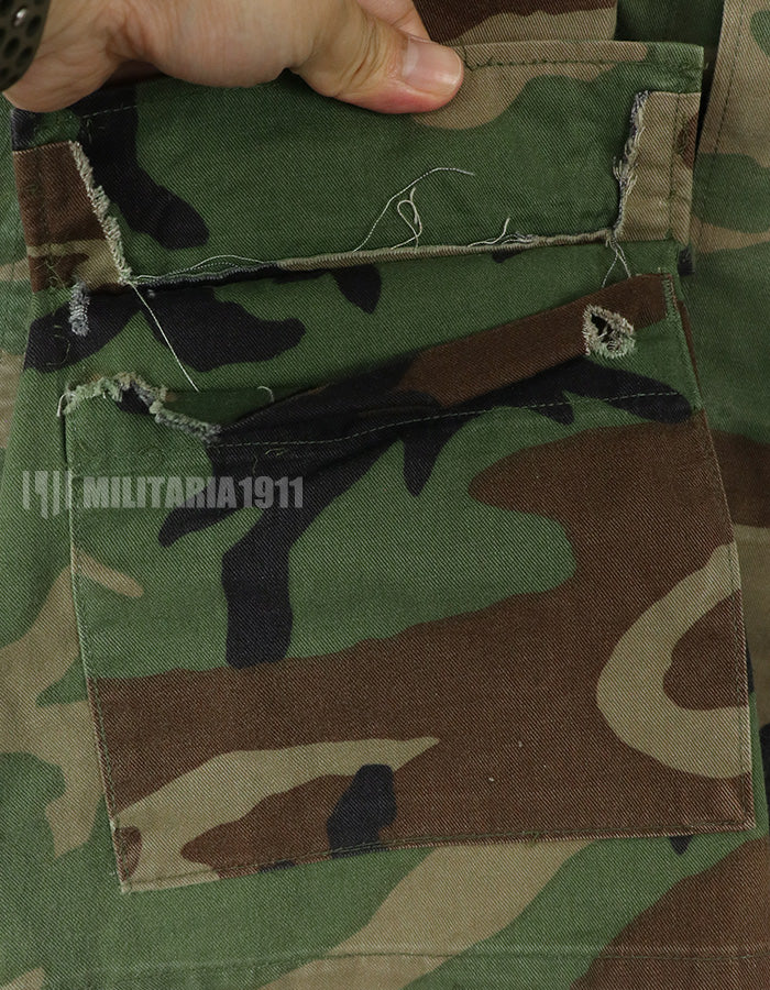 実物　アメリカ空軍　NCO ウッドランド迷彩　ジャケット　パッチ付き　状態悪い　1993年製