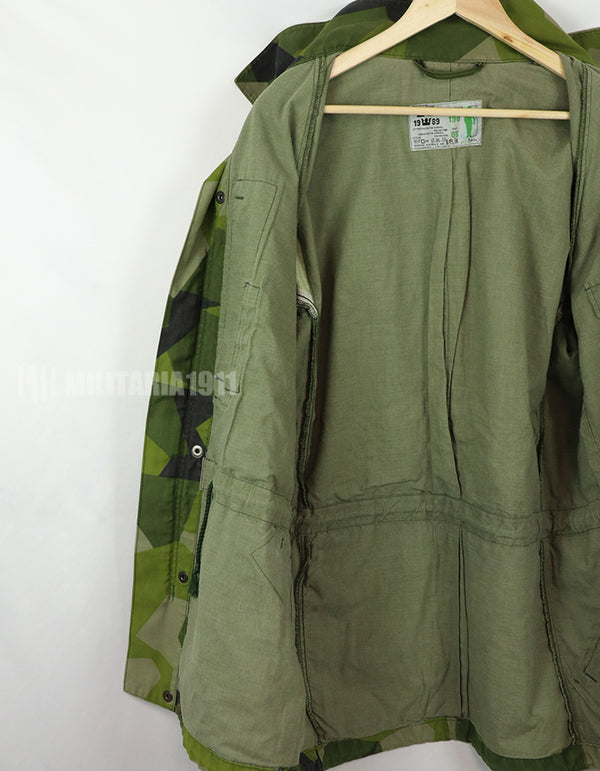 実物　スウェーデン軍　M90 カモフラージュ　フィールドジャケット　1989年製　軍官給品