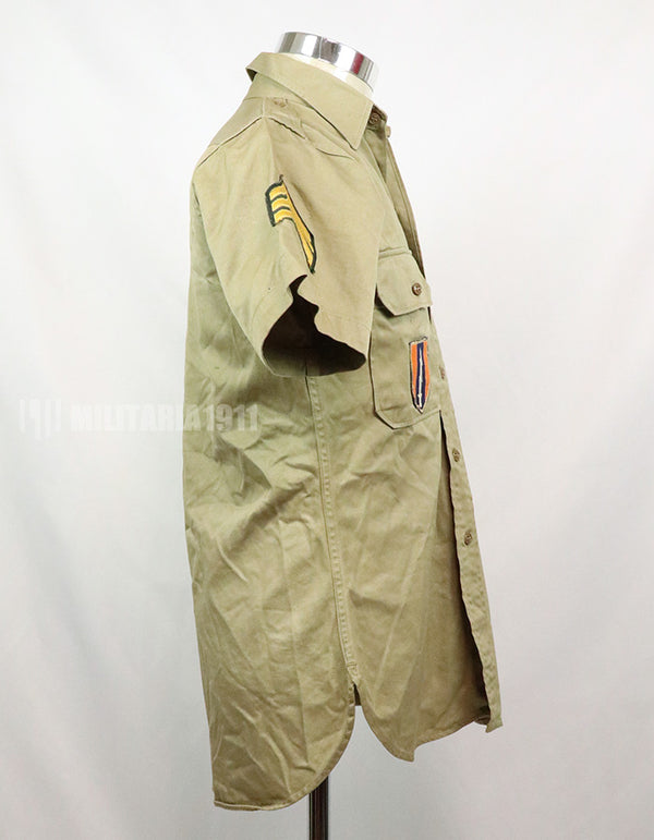 実物 アメリカ陸軍 コットンカーキシャツ サービスシャツ 階級章 