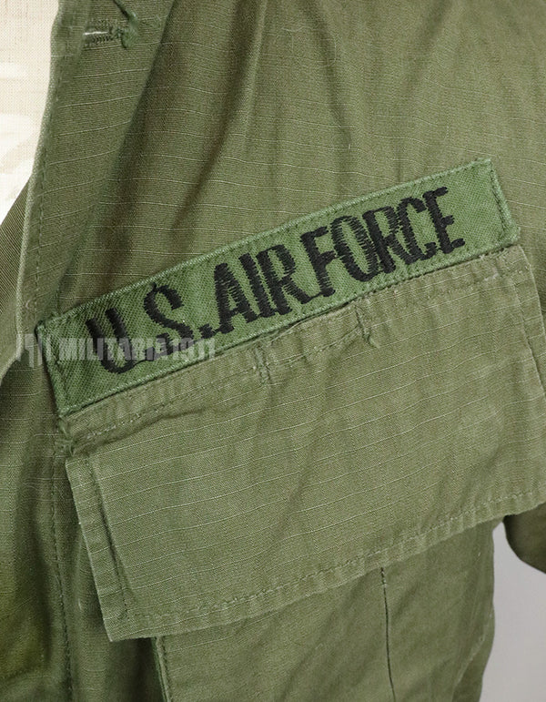 実物　アメリカ空軍　後期型ジャングルファティーグ　ショートスリーブカスタム　徽章付き 1969年契約