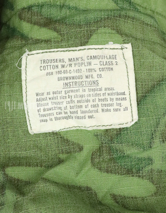 実物　アメリカ軍 USMC　1969年製　ERDL　ジャングルファティーグパンツ　グリーンリーフ　使用感あり　汚れあり