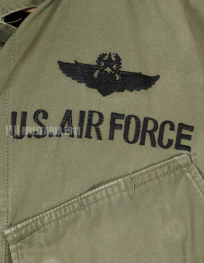 実物　1967年製　3rd Model ジャングルファティーグ ジャケット　USAF 直接刺繍　ノンリップストップ