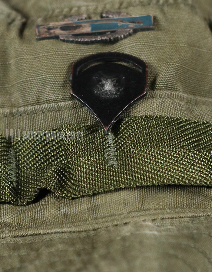 実物　アメリカ陸軍　ブーニーハット　金属製徽章付き　退色あり